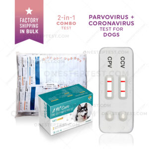 Coronavirus test for dog Corona Virus parvo canine parvovirus CCV CPV kit at-home combo 2-in-1 2-way double-strip testing antigen feces stool poop fecal Positive Negative A-Pet-Care One Step Quick instant Result Best Low Cost Near Me Nearby No Lab is to know has do tell Use Get check complete How Much where I you can Box Snap first early symptoms signs Affordable Buy do they LFIA pup puppy lateral flow cheap free fast vet veterinarian instructions accurate detection witness bionote bio note insenvo covid 19 OST wholesale bulk factory direct shipping