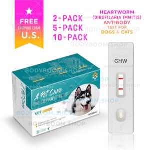 Heartworm Test Kit for Dog and Cat at-home Testing Heart Worm Canine Feline Complete Rapid Blood Serum Plasma How to Use Get Low Cost Much Quick No Lab A-Pet-Care One Step Nearby Near Me Instant Results Positive Negative Symptoms Affordable Use Check Snap Vetscan Petco Witness Best Strip Cassette 2 5 10 Pack CHW HW Dirofilaria immitis Antibody