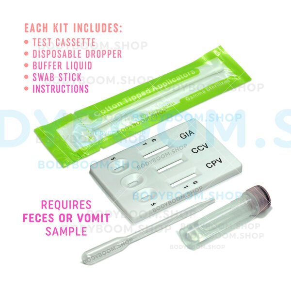 Parvovirus Giardia Corona Parvo Virus Coronavirus At-Home Test Kit for Dogs Canine Complete Antigen Rapid Quick Testing Instant Results How to Use Check Get CPV CCV How Much Costs A-Pet-Care One Step Cassette Strip Snap