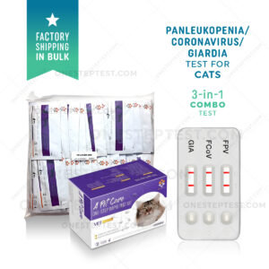 Feline Panleukopenia Coronavirus Giardia Distemper Ag Rapid Test for Cat FPV FCoV Parvo Virus Panel Combo 3-in-1 3-way triple Testing Kit Rapid Quick At-Home A-Pet-Care One Step OST panleuk panluk best Low Cost Near Me Nearby No Lab is serum plasma to know has do tell Use Get check complete How Much where there is for I you can Box first early symptoms signs Affordable strip Buy do they LFIA lateral flow cheap free fast vet veterinarian instructions diagnostic snap accurate detection witness IDEXX bionote bio note insenvo wholesale bulk factory direct shipping
