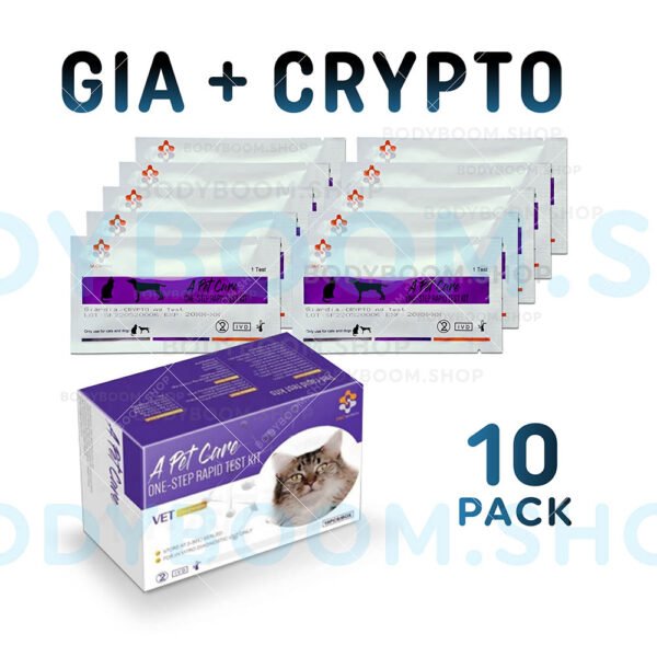 Giardia Crypto Test for Dog and Cat Rapid Canine Kit Feline Cat Giardiasis Cryptosporidium Parvum Antigen Ag at-Home testing Feces Fecal Positive Negative A-Pet-Care One Step Quick instant Results Best Low Cost Near Me Nearby No Lab is to Use Get check complete How Much where I you can Box Snap first early symptoms signs Affordable strip Buy do they LFIA kitten pup puppy lateral flow cheap free fast vet veterinarian instructions accurate detection witness Petco Petsmart Amazon 10-Pack Box