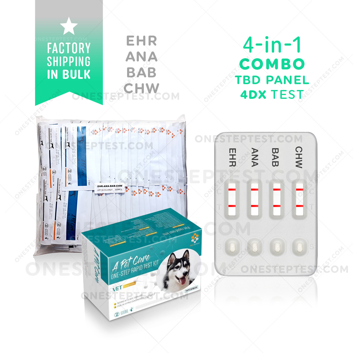 Ehrlichia Anaplasma Babesia Heartworm Tick-borne disease TBD-4 Test for Dog Canine Rapid at-Home Kit Heart Worm Dirofilaria immitis A.phagocytophilum babesiosis anaplasmosis Canis Antibody Antigen Ag Ab Blood serum plasma Testing Combo Panel 4-in-1 4-way A-Pet-Care One Step Quick instant Results Best Low Cost Near Me Nearby No Lab is How to Use where can you Get check complete Much Box Snap bionote bio note symptoms signs Affordable strip Buy do they when ana Bab ehr hw LFIA pup puppy lateral flow cheap free fast instructions accurate detection wholesale bulk factory direct shipping OST 4dx 4 dx witness bionote bio note insenvo